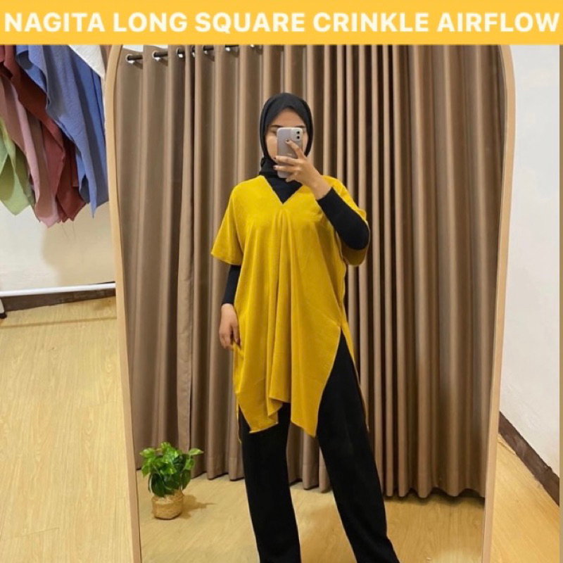 NAGITA LONG SQUARE CRINKLE AIRFLOW atasan nagita