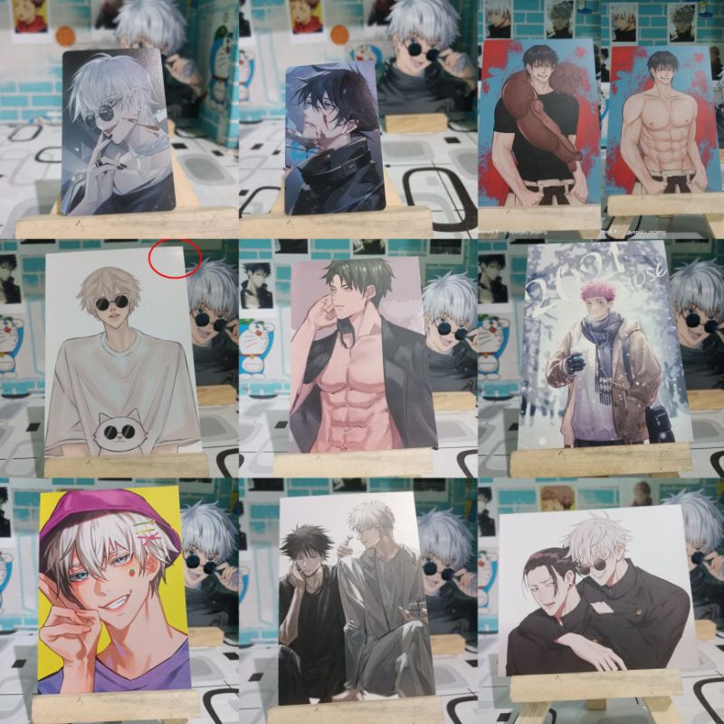 kertas ganteng postcard anime jujutsu kaisen, haikyuu, sk8