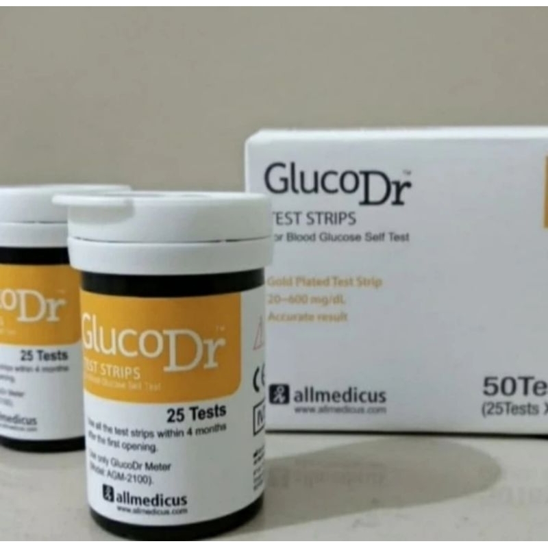 Strip gluco dr bio Sensor AGM 2100 isi 25Pcs Stik gula darah glucoDr Code 8