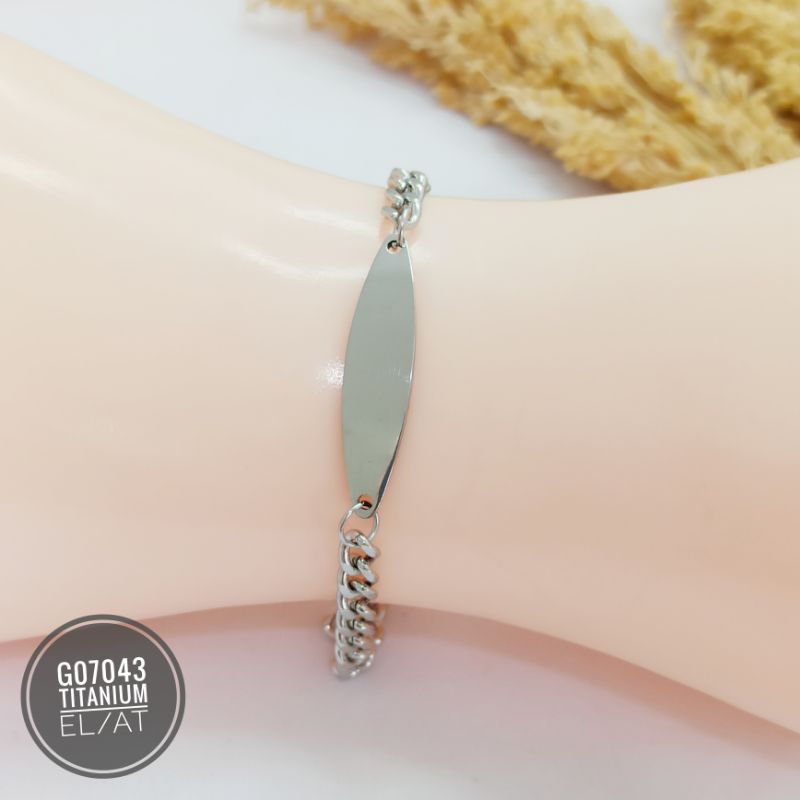 Gelang anak Titanium variasi silver (15 cm ) G07043