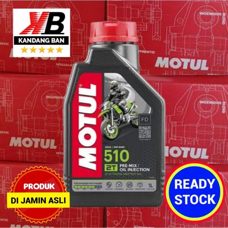 OLI MOTUL 2T 510 1LITER PRE-MIX/INJECTION, ROAD / OFF  ROAD, UNTUK  MOTOR 4TAK HONDA,YAMAHA,SUZUKI, PRODUK DI JAMIN ASLI