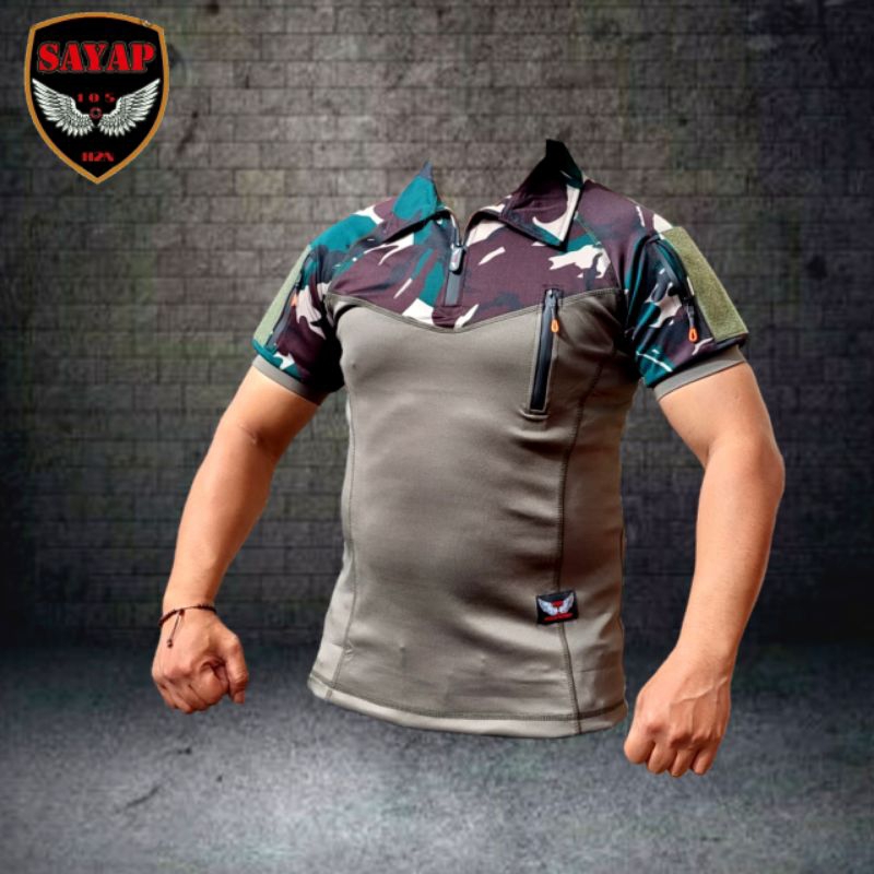 KAOS BDU TACTICAL ARMY LENGAN PENDEK LORENG FULL SCUBA IMPORT ORIGINAL SAYAP
