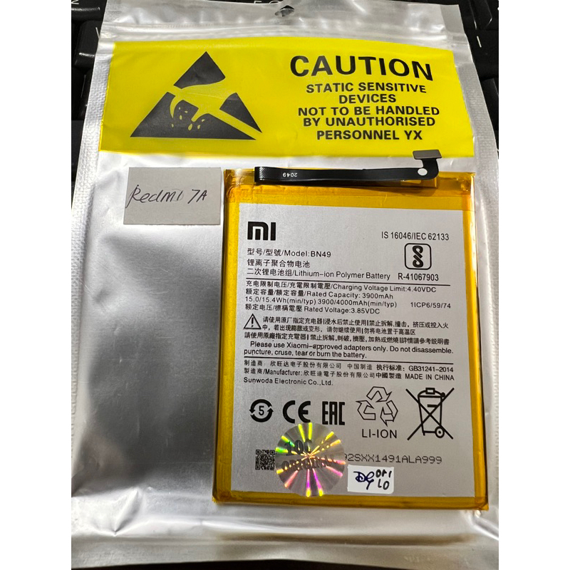 Batre BN49 Xiaomi Redmi 7A Baterai Battery Original Cell Mah