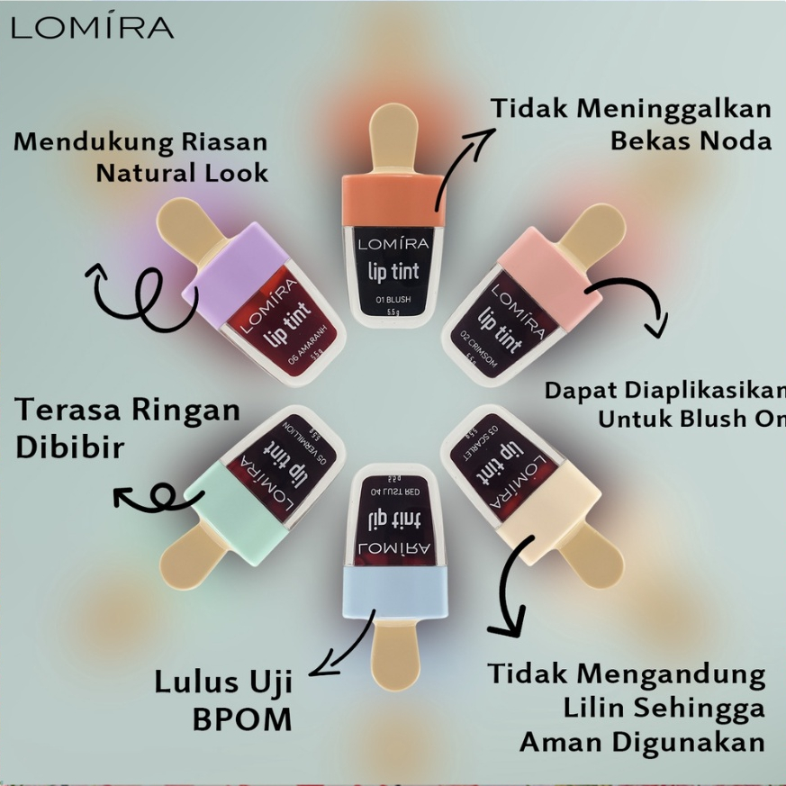 Lip Tint 5.5 G Pewarna Bibir 01-06 Lip Pigmented Makeup