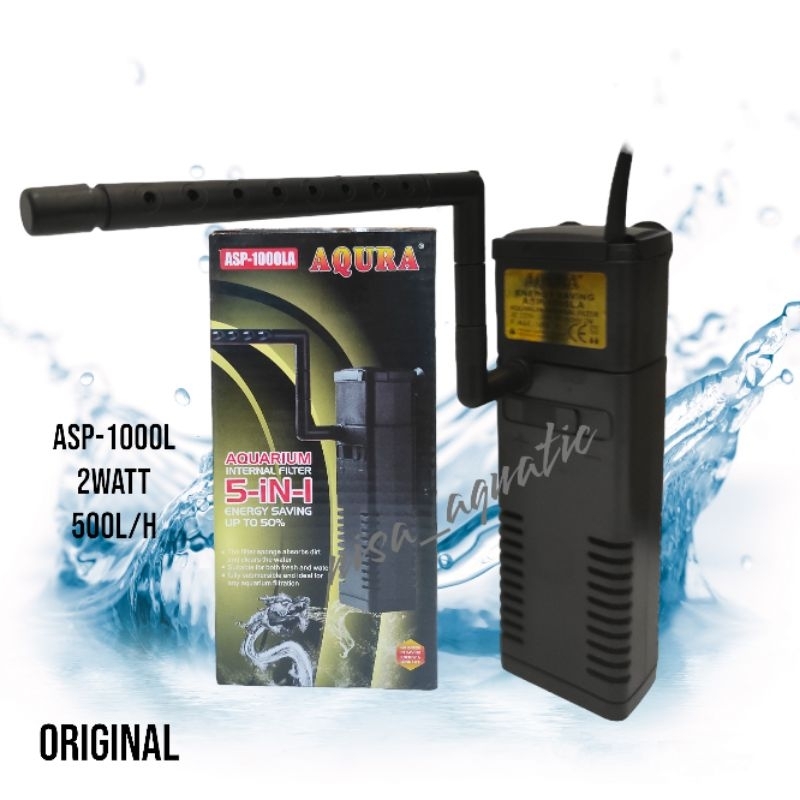 Pompa Mini Filter Internal 1000 AQURA ASP-1000LA Mesin Pompa Mini Internal Filter Aquarium Aquascape
