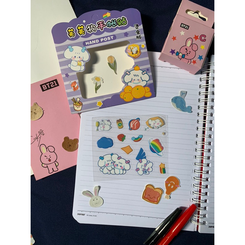 

noonastuff | sticker set ungu arsthetic lucu murah