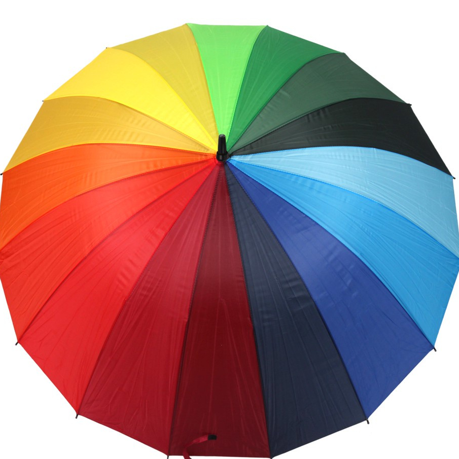 Payung Pelangi 16 Jari Rainbow Umbrella Jumbo - Payung Golf Besar