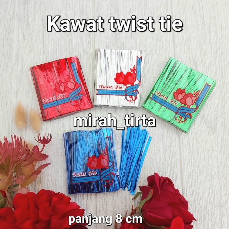 

8cm Kawat twist tie potongan. Kawat pengikat . kawat goodie bag.tali pengikat parcel. goodiebag ultah . kawat metalin 8cm. kawat pengikat 8cm