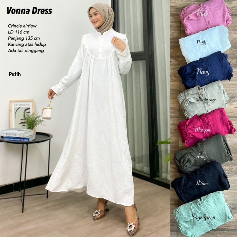 Gamis AirFlow Premium Terbaru - Vonna Dress //JF852