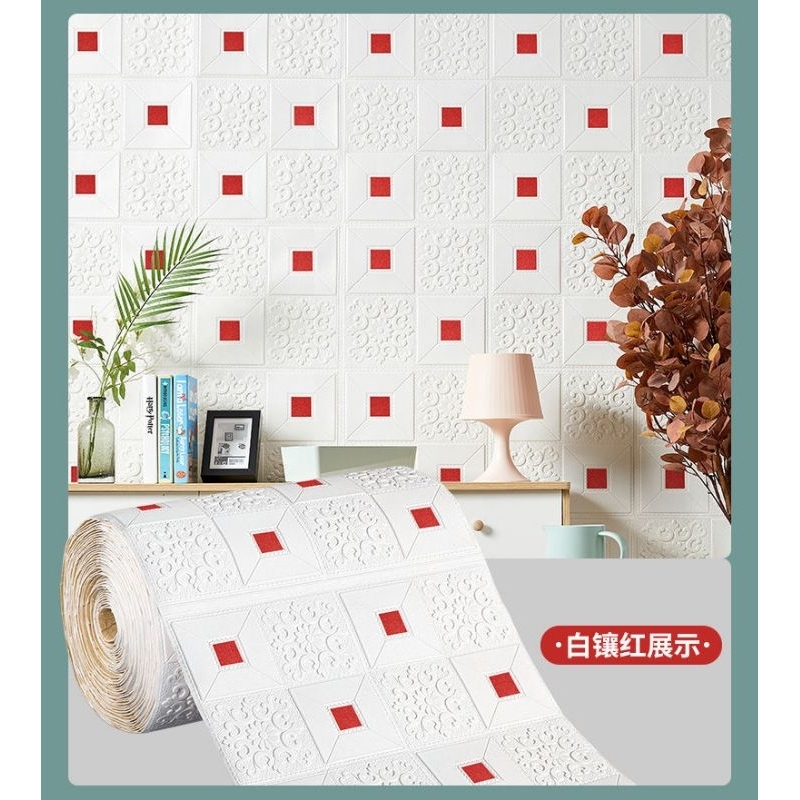 Wallpaper 3d Roll motif warna wallpaper Roll panjang/ / WALLPAPER 3D 3d Roll Dinding BATU