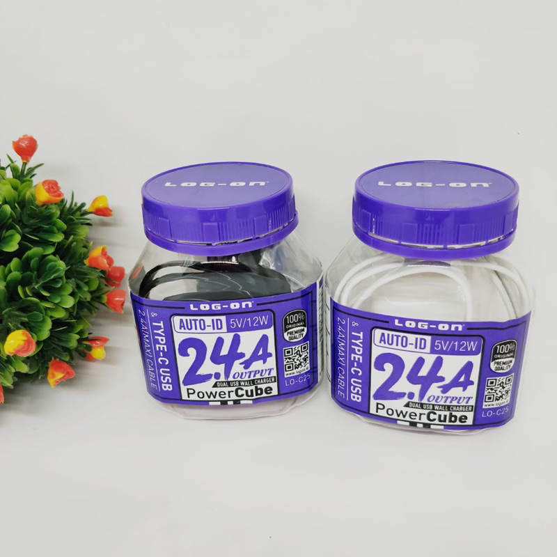 Charger LOG ON 5V/12W 2.4A Output Type C Micro Plus Packing Toples BY SEN