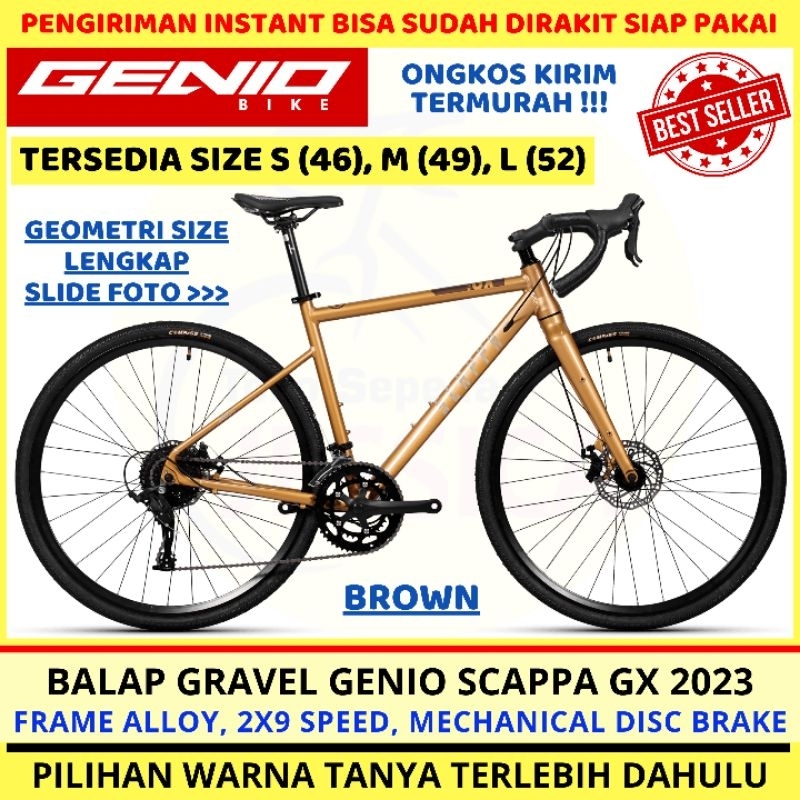 Sepeda Balap Gravel Road Bike 700c Genio Scappa GX Alloy by United - Sepeda Balap Gravel Hybrid Geni