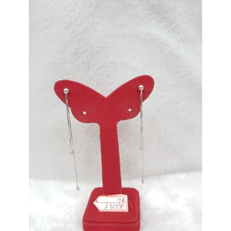 AT2545N266N Giwang white gold model italy square variasi dewian emas putih berat 2.500 kadar 75% 17k