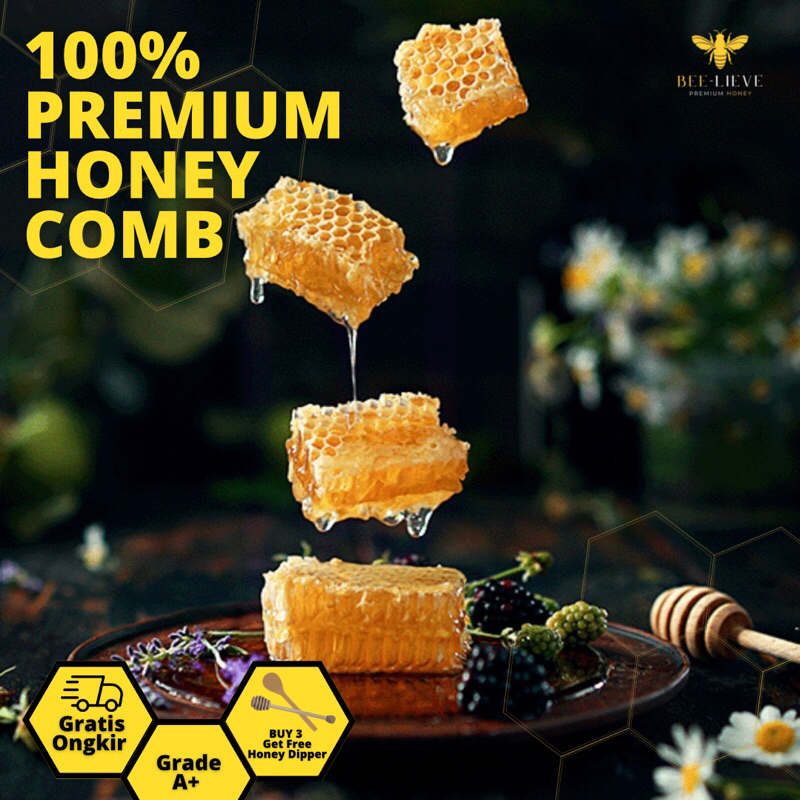 

SARANG MADU MURNI 500 GRAM PREMIUM HONEY COMB 100% RAW HONEY BEE-LIEVE