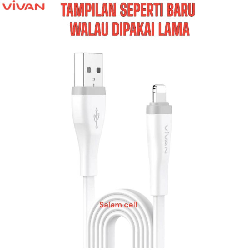 Kabel Data iphone Vivan SL100S Quick Charge Kabel Lightning Original Garansi Resmi