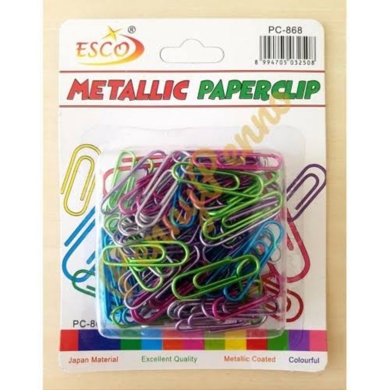 

Esco Mettalic Paper Clips/Penjepit Kertas Metallic
