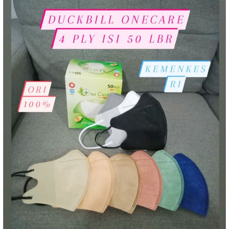 READY STOK ISI 50 DUCKBILL 4 ply GARIS ONECARE EMBOS ONE CARE TALI SENADA ISI 50 LBR. DUCKBILL GARIS RAINBOW PELANGI