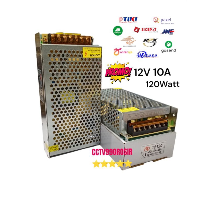 ADAPTOR 12V 10A POWER SUPPLY SWITCHING JARING PELTIER CCTV LED STRIP