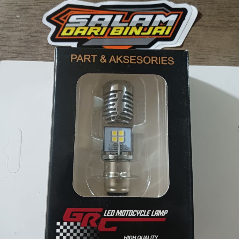 BOHLAM DEPAN UTAMA BOLA LAMPU LED MOTOR PUTIH GRAND 8MATA 2SISI DC SUPRA X 125 MIO BEAT VARIO MX REV