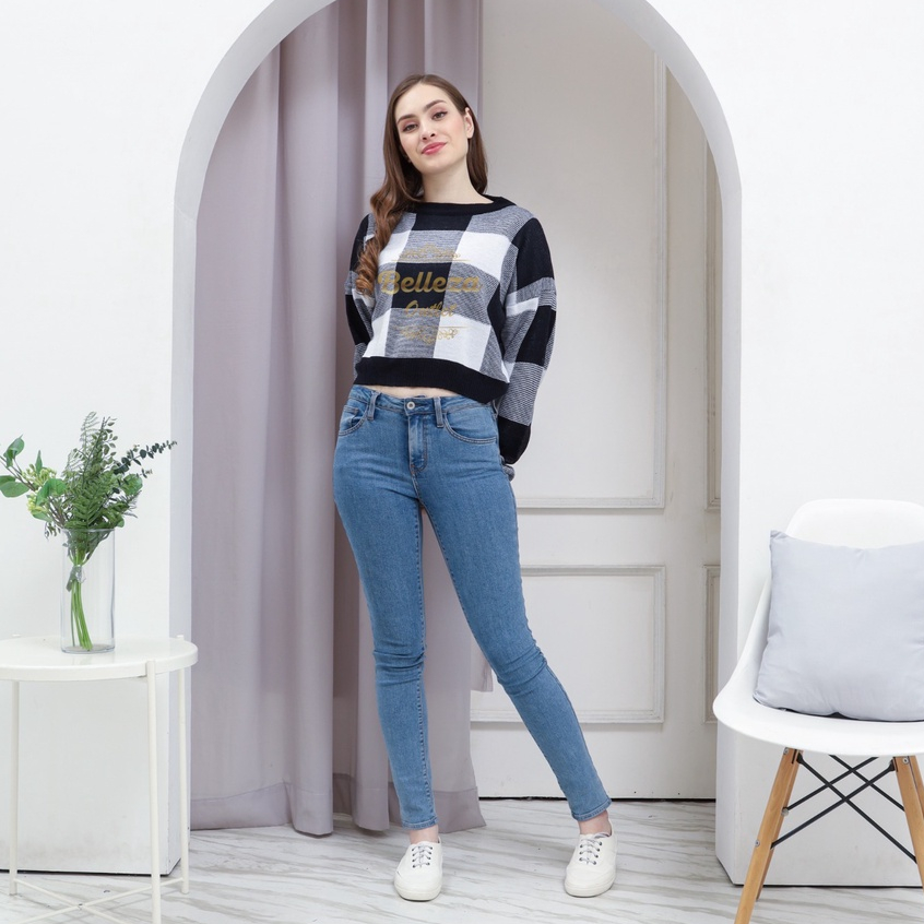 Belleza Outlet baju rajut Cardigan rajut atasan wanita Jenni Crop Premium