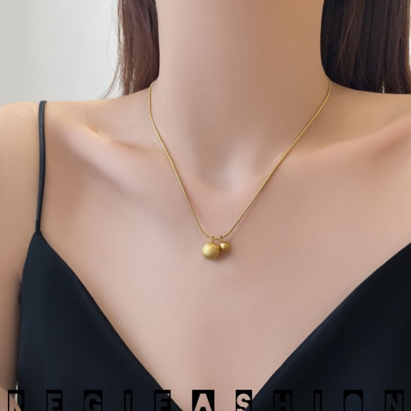 Kalung Titanium Wanita Korea Liontin BOBA Gold Kalung Wanita Anti Karat Tidak Luntur