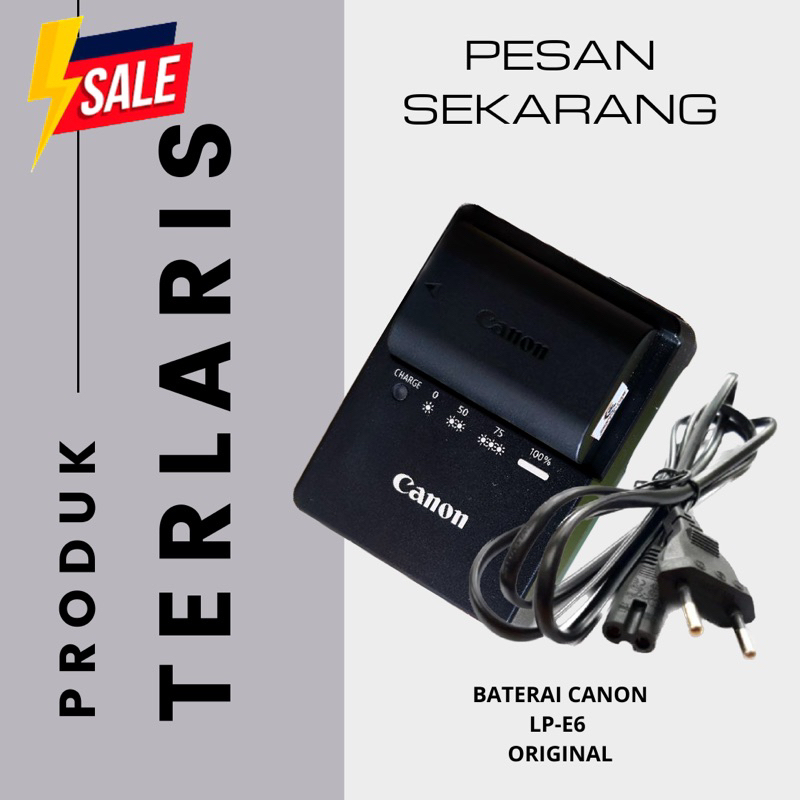 BATERAI & CHARGER ORIGINAL LP E6 COPOTAN CANON 60D -70D -80D -6D - 6DMARK II DLL
