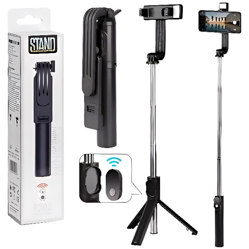 P20S Selfie Stick Tripod Tongsis Light LED Plus Wireless