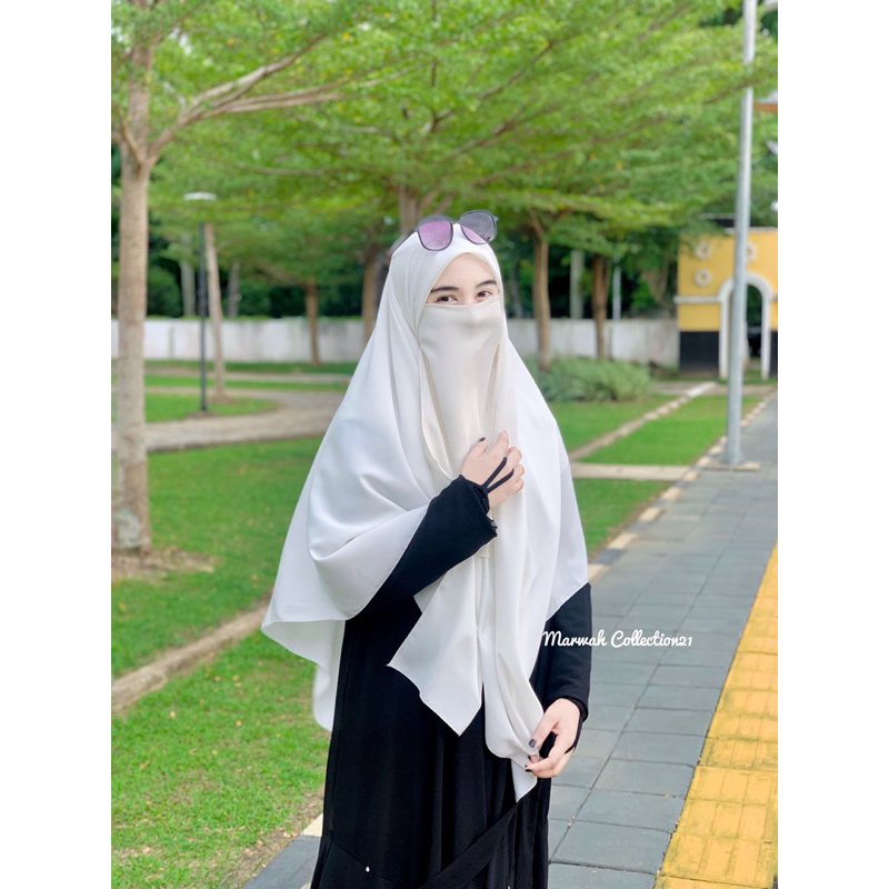 JILBAB SEGI EMPAT PUTIH UMROH||PUTIH TULANG||PUTIH BERSIH