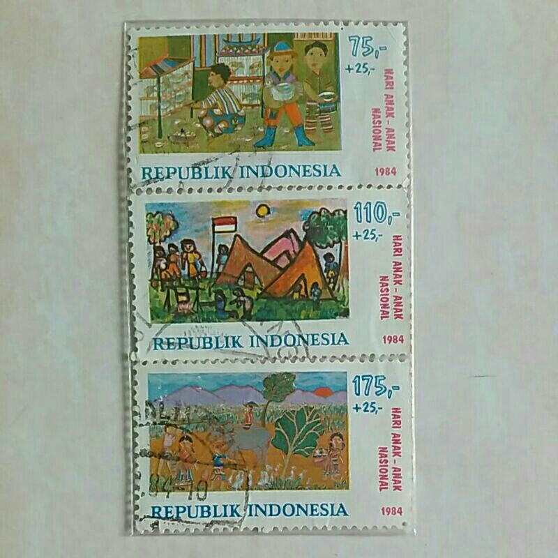 

(AB) Perangko Indonesia 1984 Hari Anak - Anak Nasional Set 3pcs Used