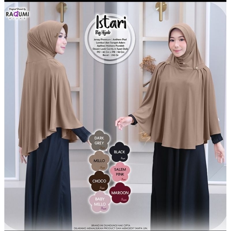 Istary big hijab original raqumi // hijab jumbo // hijab bergo // hijab jersey daily