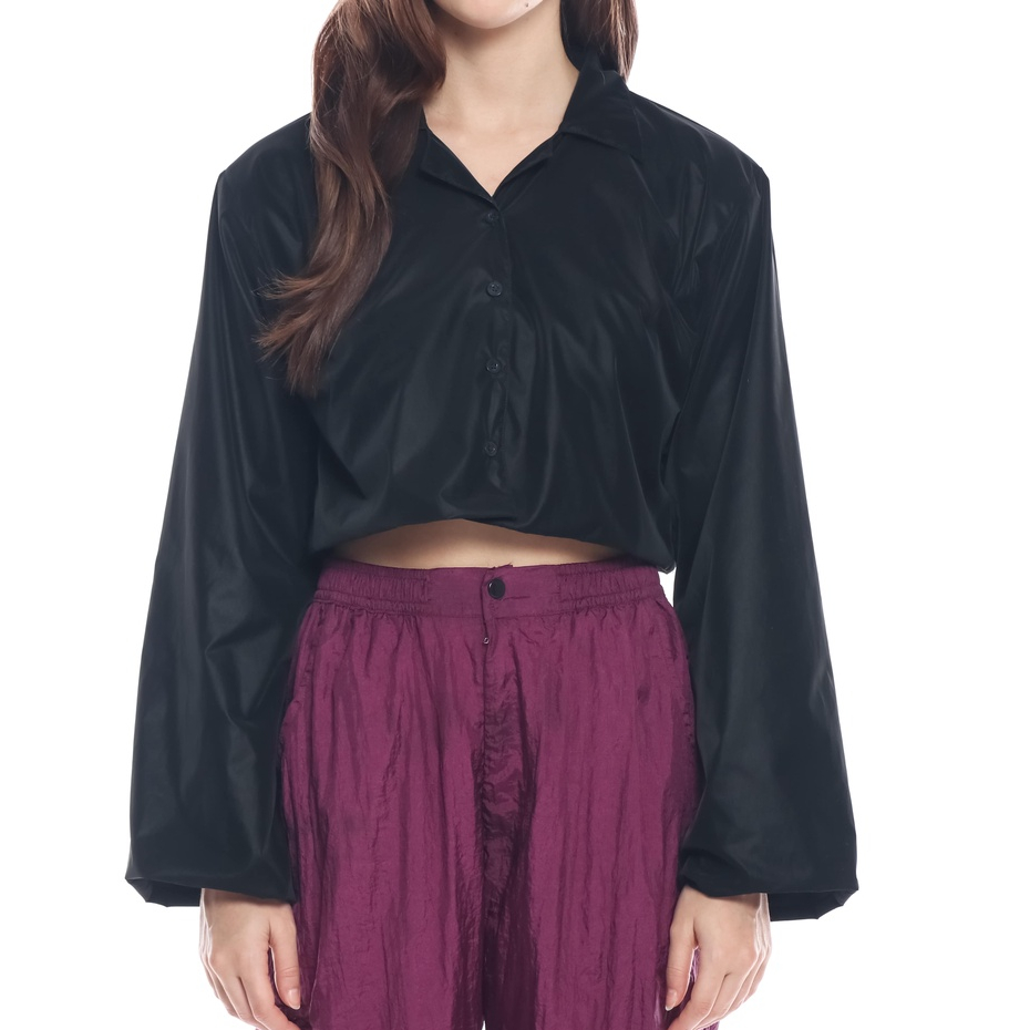 House Of We.Kala - Elana Long Sleeve Wanita Shirt Crop Allsize