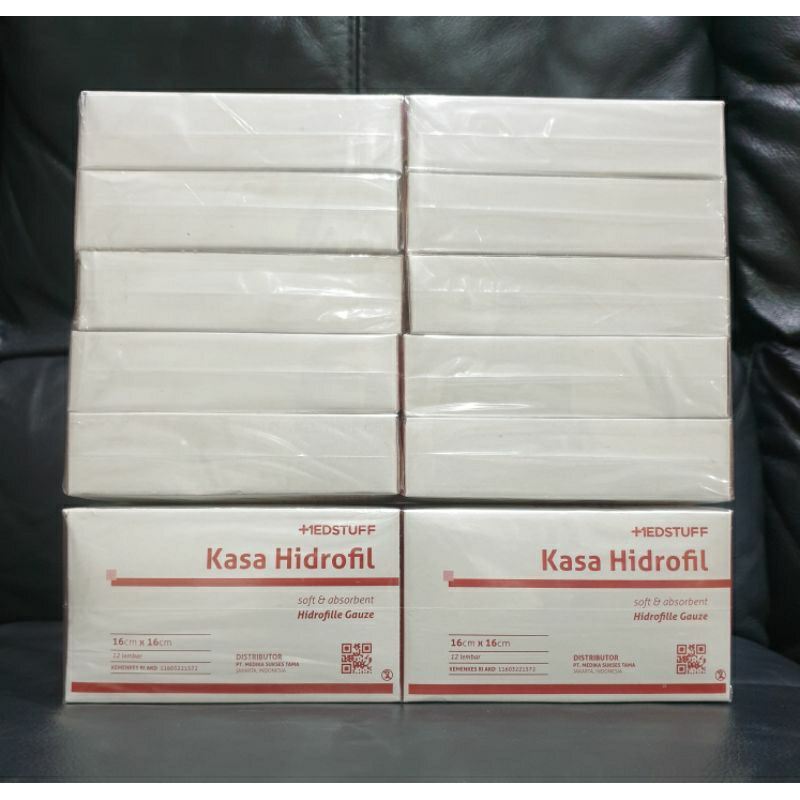 KASA HIDROFIL KOTAK MERAH 16 X 16 X 12 LEMBAR VERBAN STERIL KASA LUKA