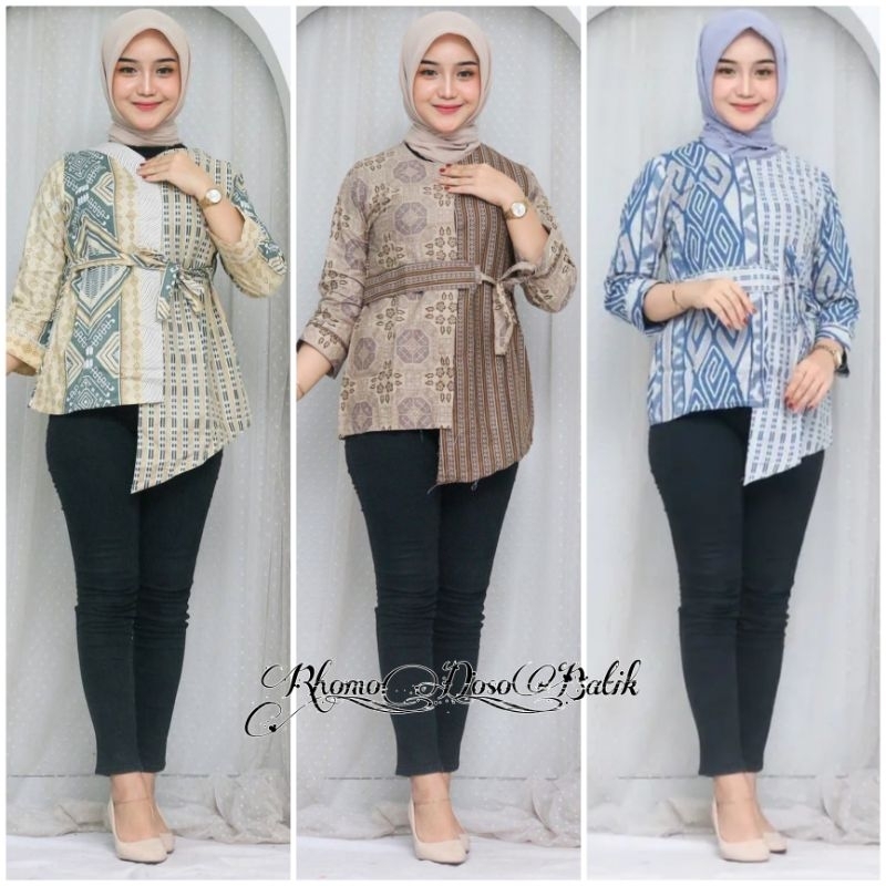 BAJU BATIK WANITA MODERN MONALISA GENES M,L,XL,XXL asli PEKALONGAN