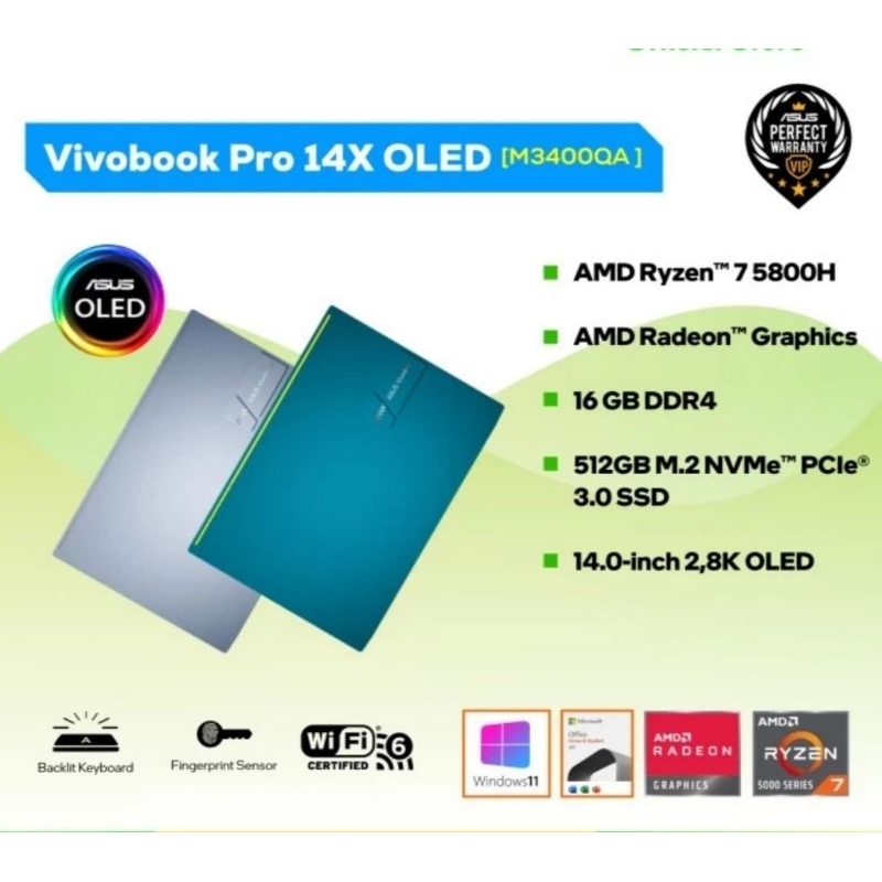 Asus M3400QA OLED 2.8K Ryzen 7-5800H