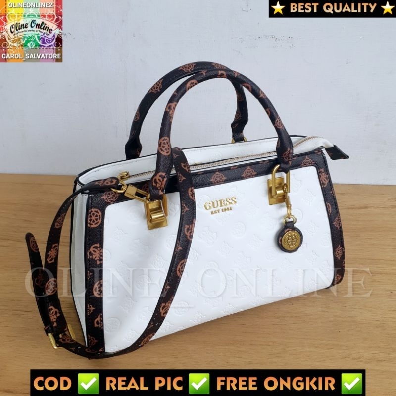 tas abey satchel big size shoulder jinjing crossbody selempang quilted embosses black white pink brown black gs ready stock cirebon kuningan majalengka losari sindang laut indramayu kadipaten brebes tegal instan gb