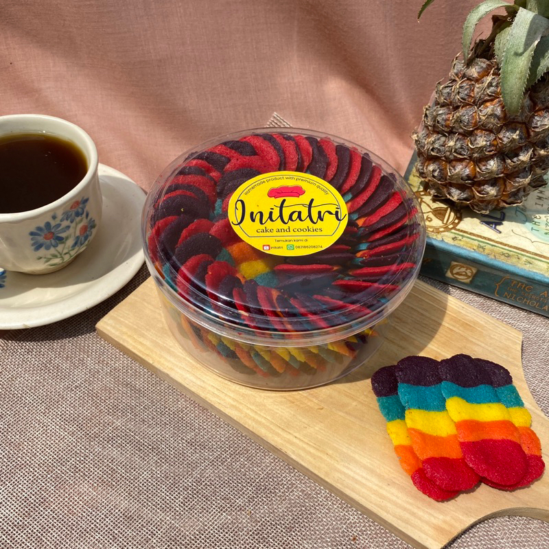 

Lidah Kucing Rainbow Pelangi Homemade Kue Kering Lebaran Enak Murah