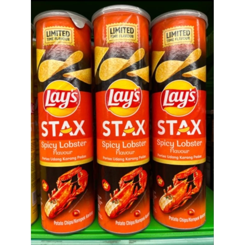 

Lay's Stax / Kripik Singkong Lays Malaysia Original / Bbq / Spicy Lobster / Sour Cream & Onion / Extra Chesse 135gr