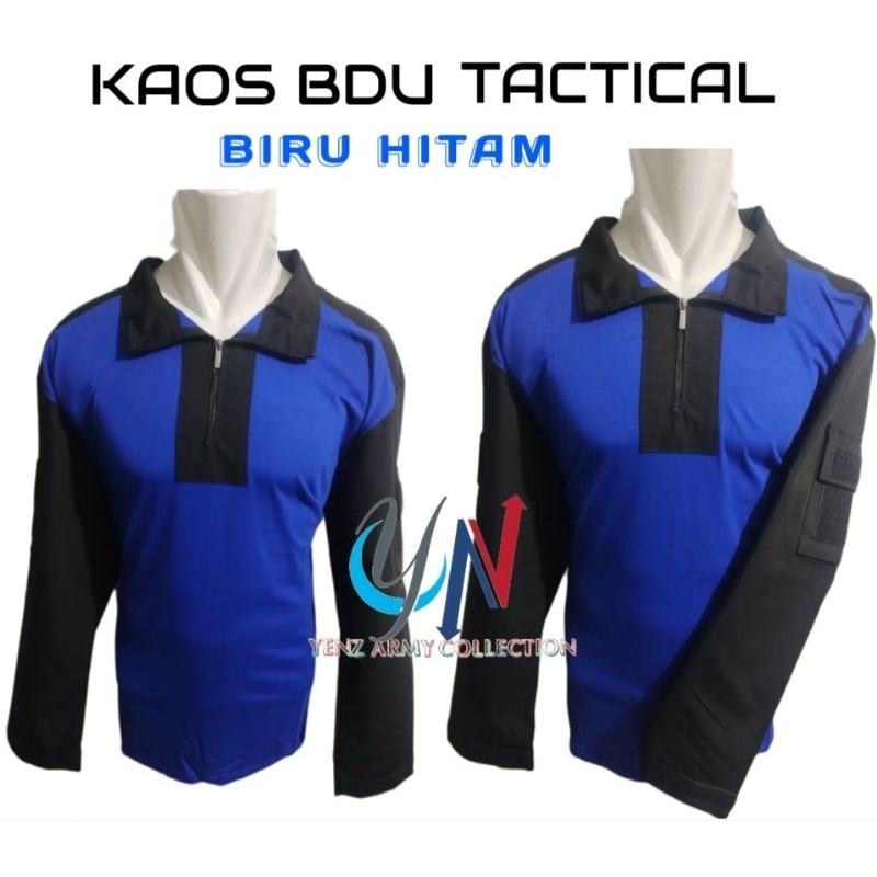 Kaos bdu tactical biru hitam