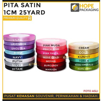 

Pita Satin 1 cm / Pita Souvenir / Pita Satin 3/8 inch /Pita 1 Roll 25 yard