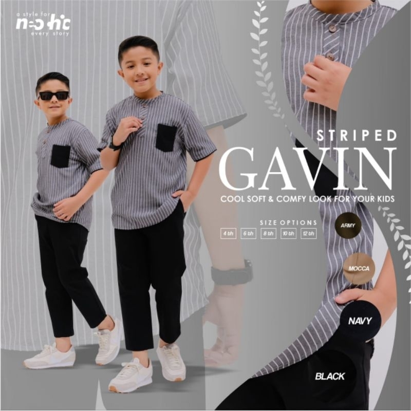 setelan koko premium GAVIN STRIPED Neochic size 4-12 by Ali Brothers set koko kemko Gavin