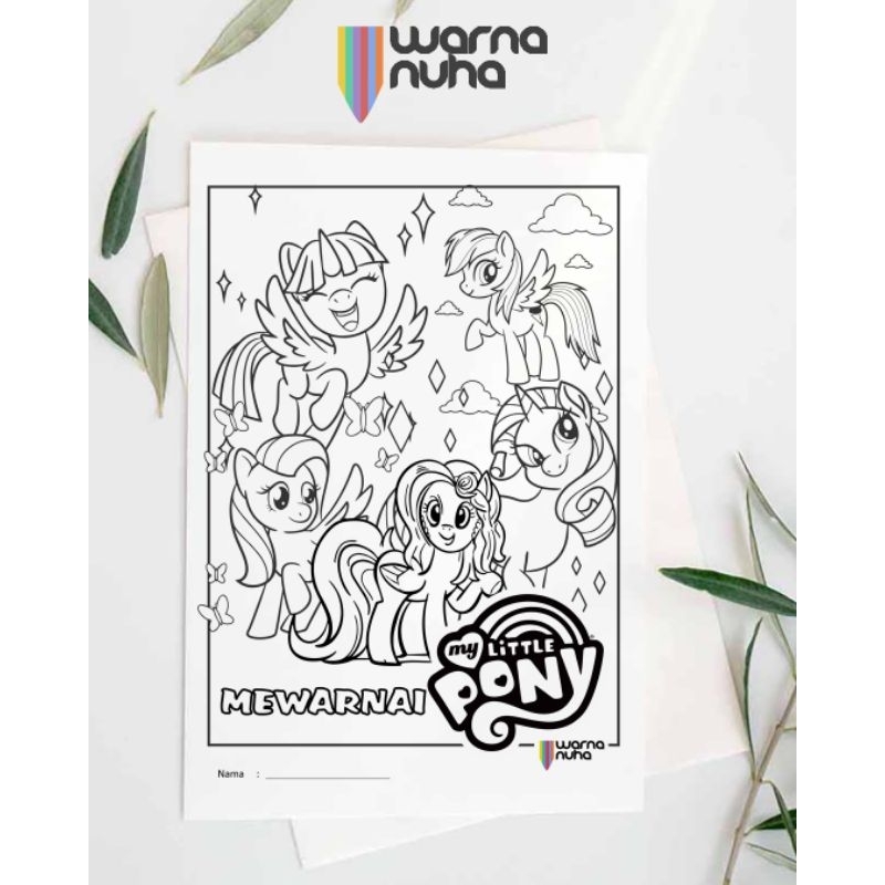 

Lembar Sketsa Mewarnai Tema My Little Pony A4
