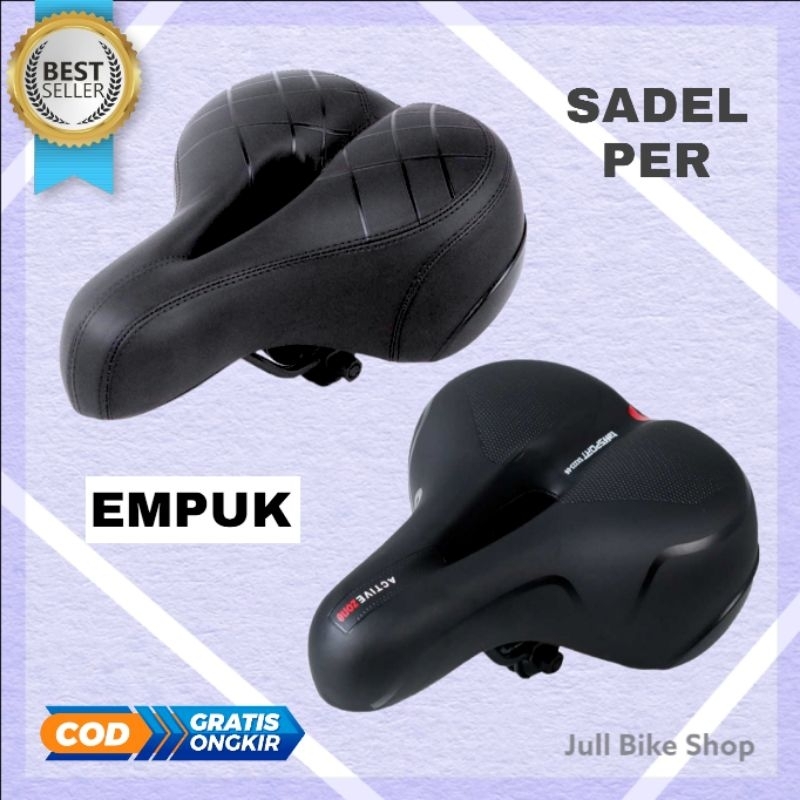 sadel sepeda shock absorption lipat mtb empuk per pegas not gel saddle universal jok reflektif