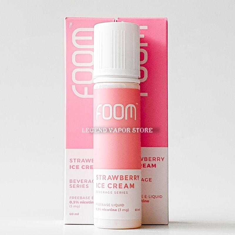 FREEBASE - LIQUID FOOM Strawberry Ice Cream 60ML 3MG 6MG AUTHENTIC