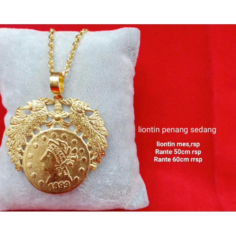 Kalung koin rupiah Replika mas 24k(london),warna sprti emas 24k ya,,bisa dipake sehari2/acara tertentu