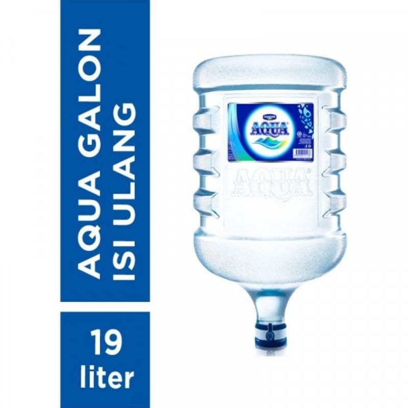 aqua galon isi ulang refill asli aqua 19 liter