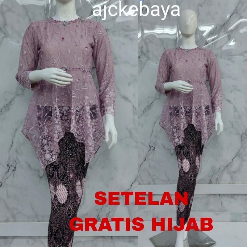 Kebaya/Kebaya Mewah /Gomes  Tille Payet/Kebaya Modern/Setelan Kebaya /Kebaya Couple/ Kebaya Kondagan/Kebaya Wisuda/Kebaya Terbaru