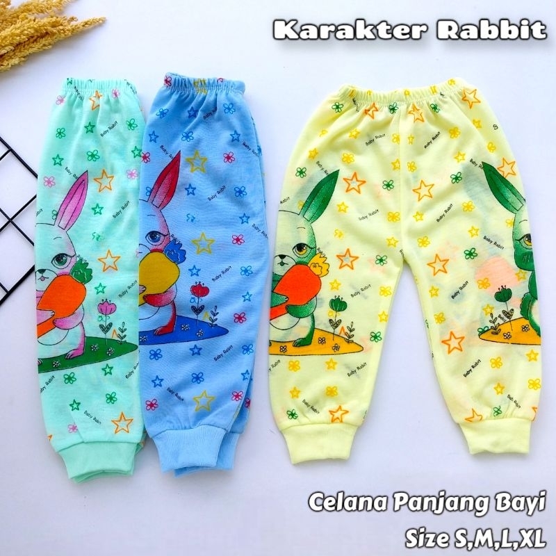 CPM - 12 pcs Celana panjang bayi sablon Murah