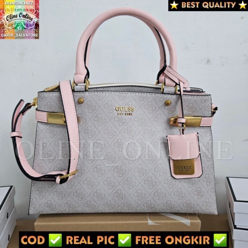 (WODB)tas zadie satchel big top handle 7 warna logo croco brown beige broken white brown black cream logo black batik jinjing office double zipper bag with long strap tali panjang size besar ciayumajakuningan cirebon indramayu majalengka g gb kuningan