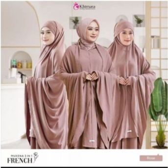 MUKENAH FRENCH KHIMAR 3 IN 1 CRINCLE AIRFLOW