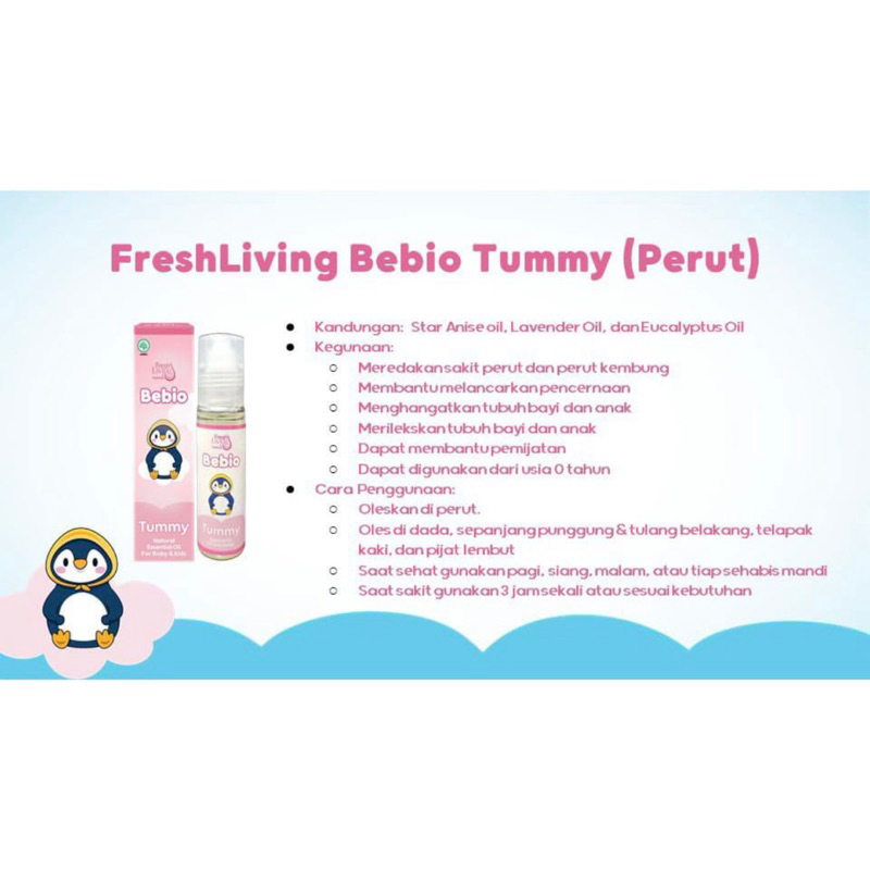 BEBIO Freshcare FreshLiving Fresh Care Living Natural Essential Oil for Baby Babies and &amp; Kid Kids 9ml 9 ml Halal Roll On Aromatherapy Aromaterapi